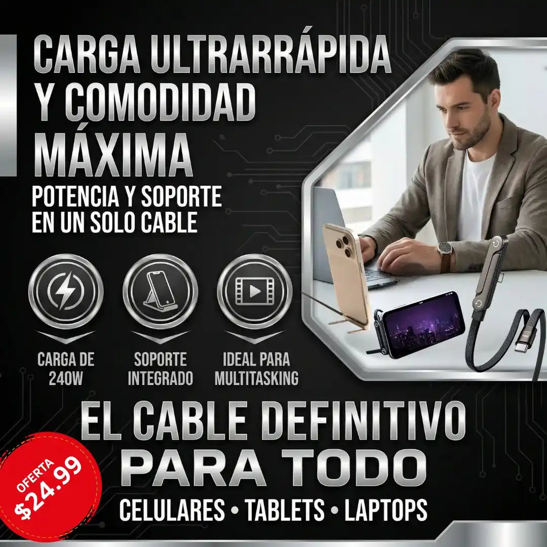 Cable USB con soporte
